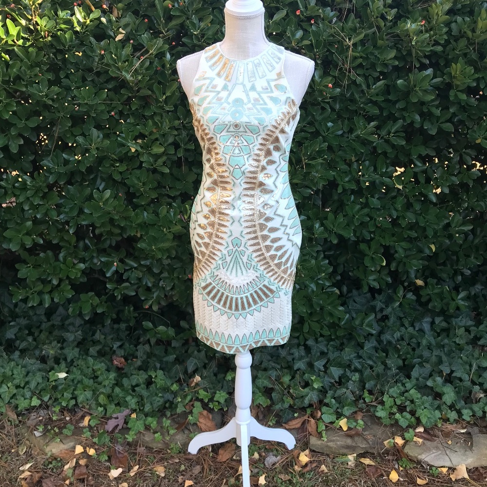 Awesome beaded dress.